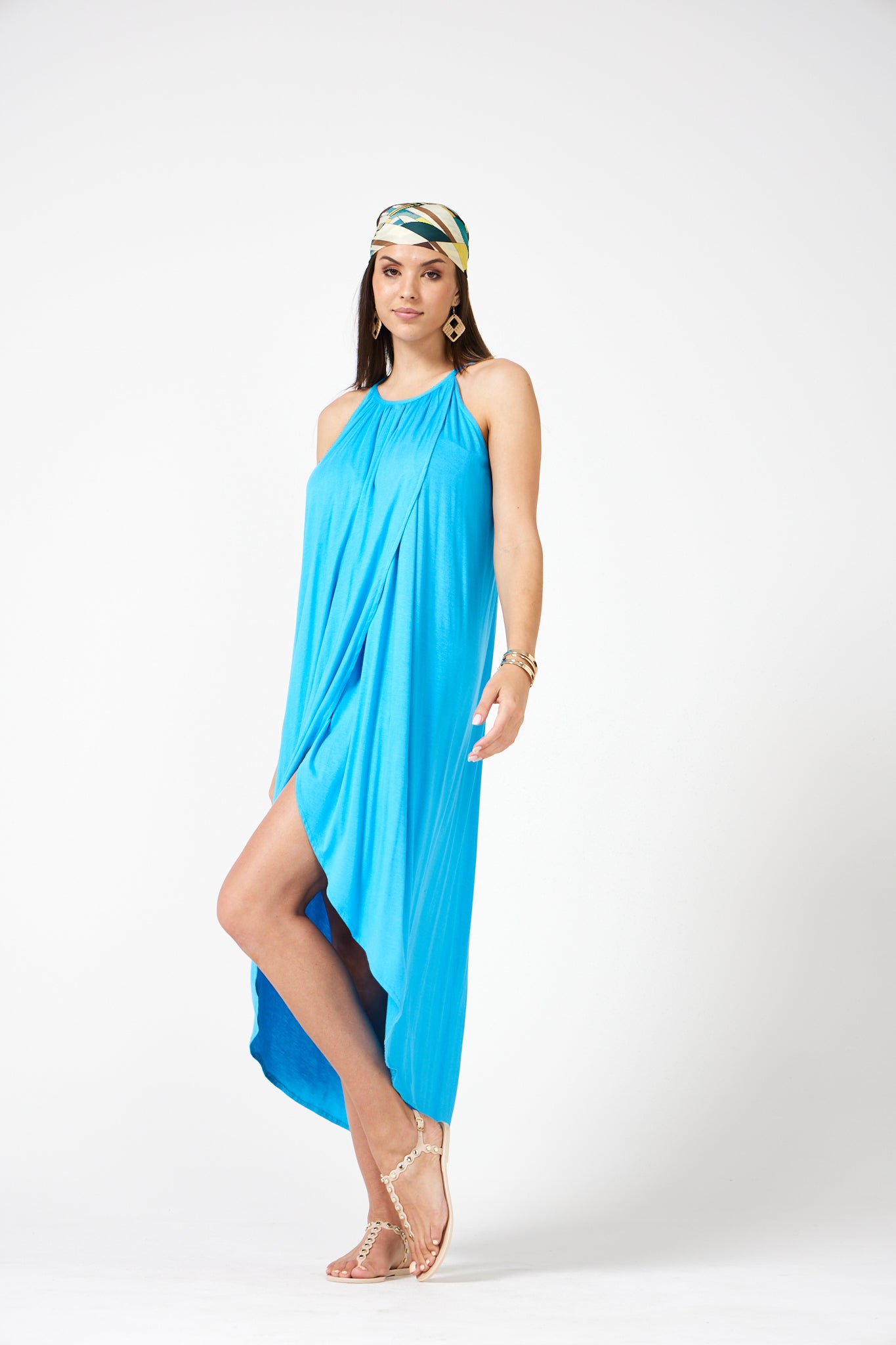 Grecian shop wrap dress